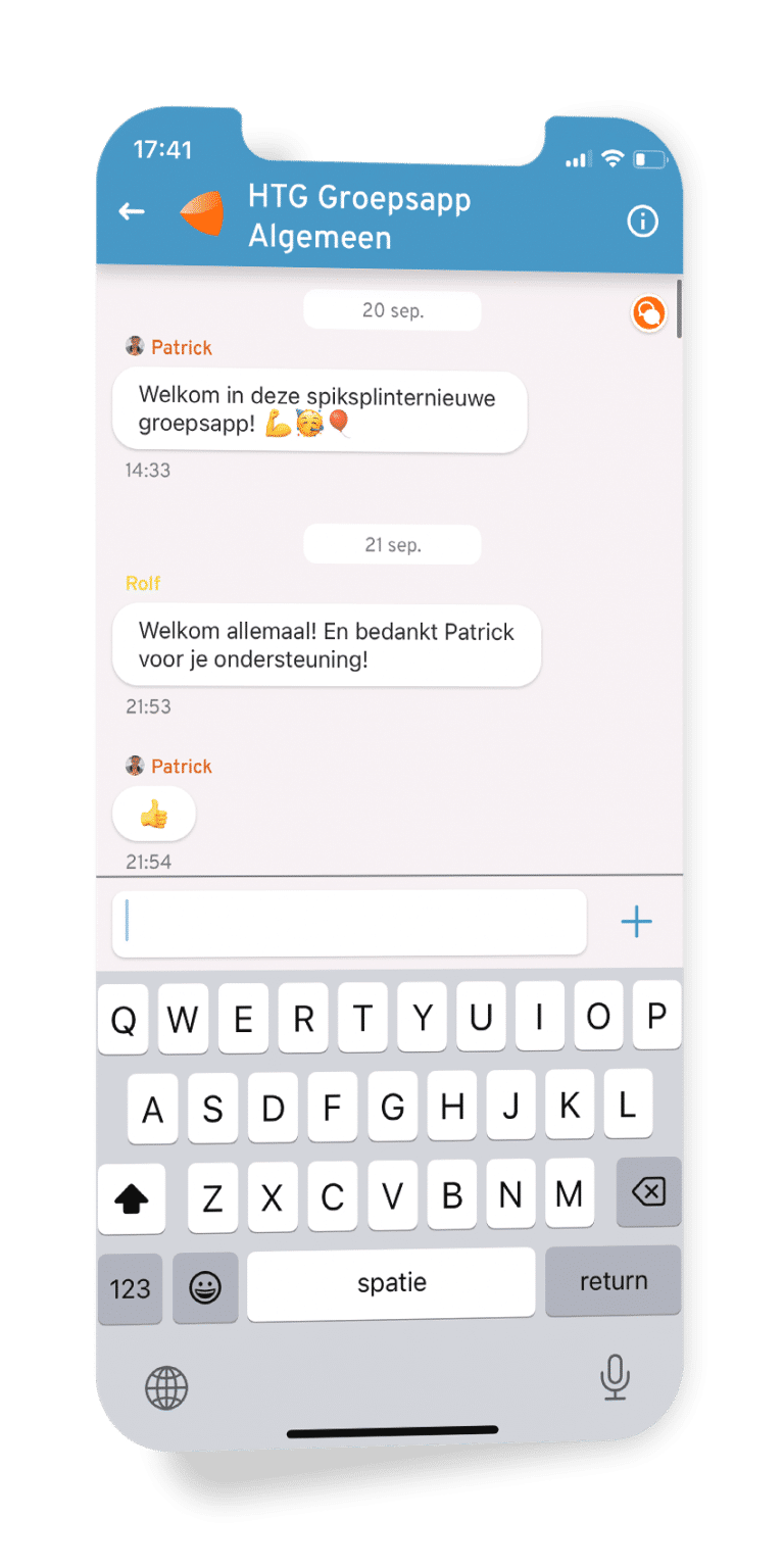 BeWizr UI groepsapp