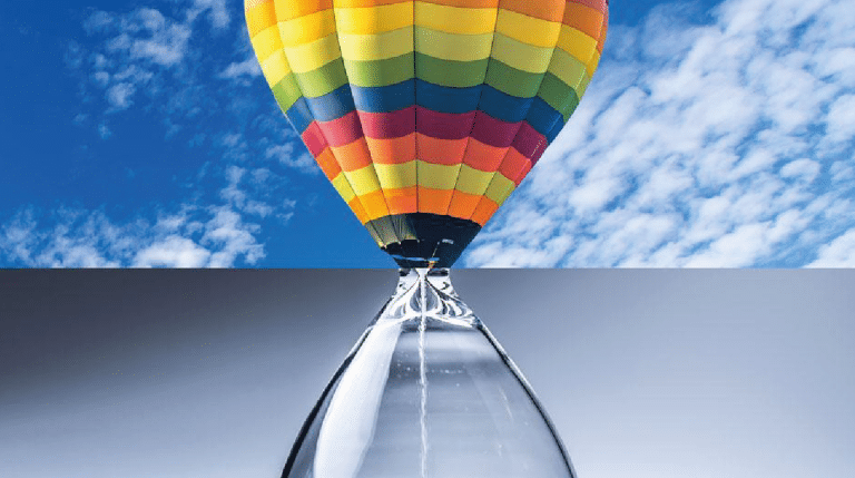luchtballon zandloper