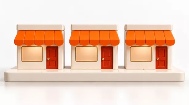 Drie storefronts
