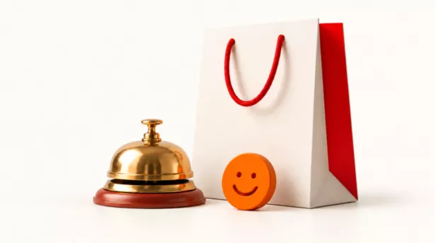 Een bel met een shopping bag
